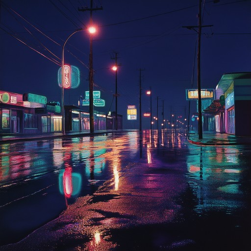 An instrumental track that fuses melancholic jazz melodies with rhythmic house beats, creating a haunting atmosphere reminiscent of a midnight cityscape illuminated by neon glows.