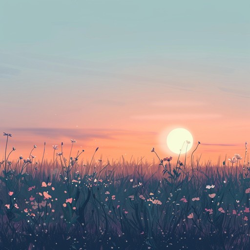 An inspiring instrumental, evoking the beauty of dawn in a lush meadow. The music flows with rhythmic elegance like a waltz, lifting spirits with its joyful melody. Ideal for evoking a sense of hope, renewal, and the serene beauty of nature's morning light.