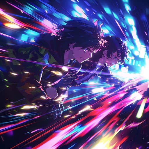 Feel the adrenaline rush with electrifying guitar, intense rhythm, and uplifting synths. Perfect for action packed anime scenes full of excitement and adventure.