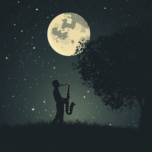 An instrumental piece blending smooth jazz and soul, capturing the serene atmosphere of a quiet night under the moonlight, evoking feelings of peace and contemplation.