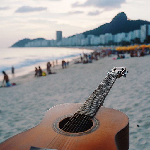 This instrumental bossa nova piece features rhythmic guitar and smooth melodies, embodying the festive spirit and warmth of brazilian celebrations by the seaside.