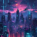 a futuristic soundscape reflecting a dystopian city at night.