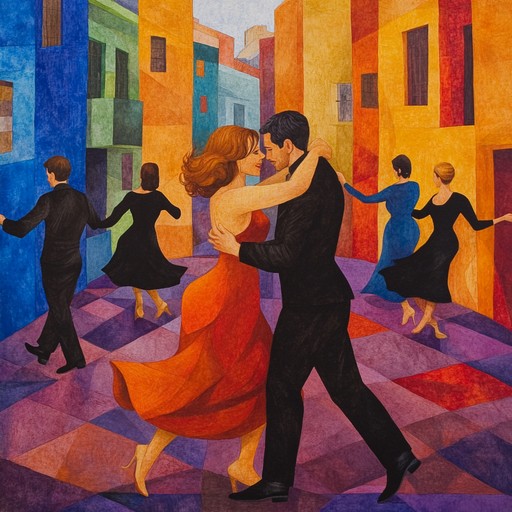 An energetic tango composition characterized by cheerful and danceable rhythms, with an accordion delivering bright and uplifting melodies. The track is perfect for moments of celebration, where the listeners can feel the excitement and positivity in every beat, encouraging them to dance joyously.