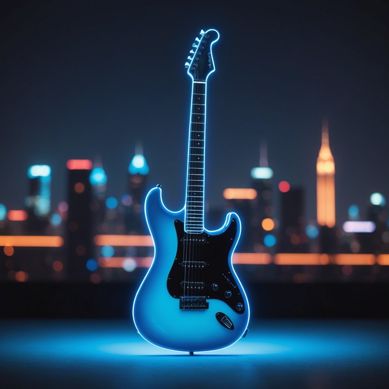 City funk serenade offers a more dynamic and punchy approach, emphasizing the playful interaction between the electric guitar and the energetic beats of a city that never sleeps. It's a tribute to the lively spirits and the enchanting mysteries wrapped around urban corners at night.