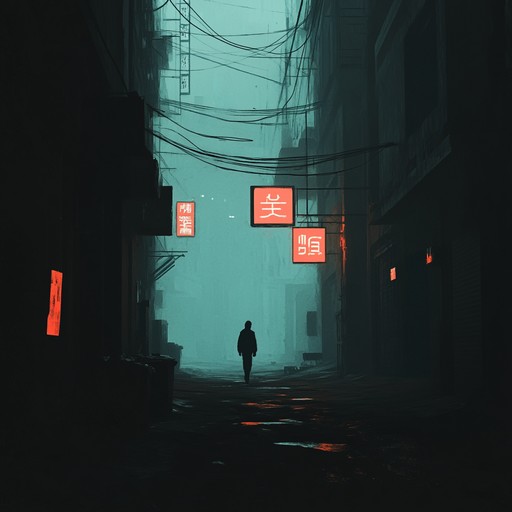 An instrumental j pop piece featuring haunting synthesizer melodies and unsettling rhythms, creating a creepy atmosphere like wandering through tokyo's neon soaked streets haunted by ghosts