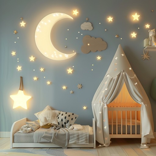 An instrumental lullaby that captures the essence of quiet, moonlit nights. The gentle melodies and subtle rhythms create an enchanting ambiance, perfect for helping listeners unwind and drift off to sleep.