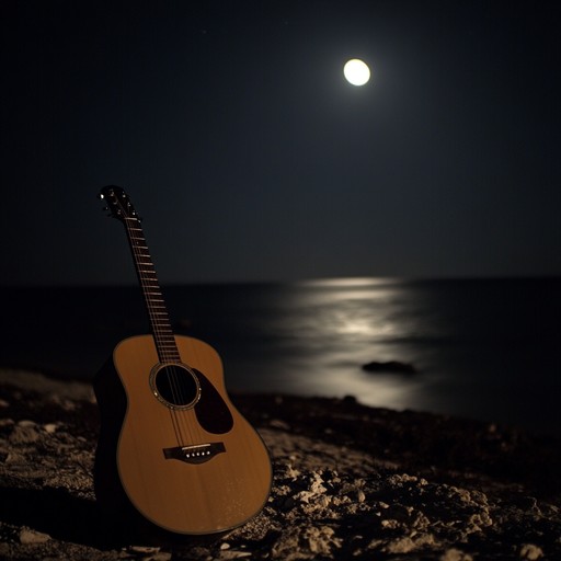 A contemplative samba piece reflecting under the moonlight, featuring intricate guitar strums and a slow tempo. The rhythm gently sways like a warm summer breeze on a quiet brazilian night, invoking deep, reflective thoughts and tranquil emotions