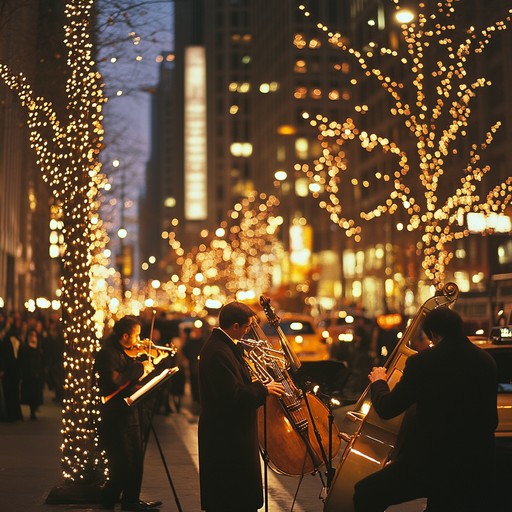 Immerse in the holiday spirit with this lively jazz tune that seamlessly blends soulful undertones, capturing the festive cheer and warmth of seasonal celebrations. With vibrant saxophone leads, rhythmic piano, and a rhythmic beat, this composition transports listeners to a joyous gathering, brimming with merriment and soulful grooves.