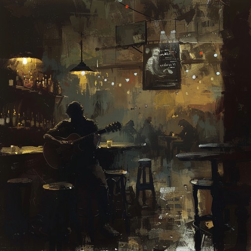 This acoustic blues rock track captures the essence of a haunting blues night with a soulful guitar melody accompanied by a gritty bassline and subtle percussion. It tells an enigmatic tale filled with late night introspection and hidden emotions, making it perfect for reflective moments or as atmospheric background music.