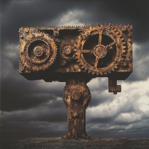 In an innovative blend, this composition explores the melding of operatic vocals with the gritty texture of metal music, illustrating a narrative of ancient mechanisms coming to life in a post apocalyptic era. Assuming a grand scale, the music highlights the contrast between human emotions and mechanical decay through powerful orchestration.