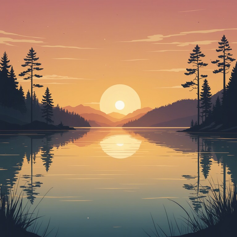 Imagine a soft, soothing melody that follows the gradual descent of the sun behind the horizon, encapsulating a moment of peace as daylight fades to dusk. This track utilizes the gentle strums of an acoustic guitar to create a calming atmosphere, perfect for evening relaxation or as a soft background ambiance. The harmony progresses gently, inviting listeners to unwind and reflect on the serene beauty of a quiet evening.