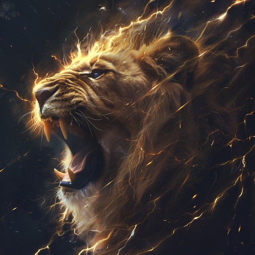 Imagine a high-energy performance under stormy skies, with powerful beats mimicking the thunder's roar and lightning strikes, creating a dramatic and dynamic auditory spectacle, where every stomp and clap resonates like a thunderbolt