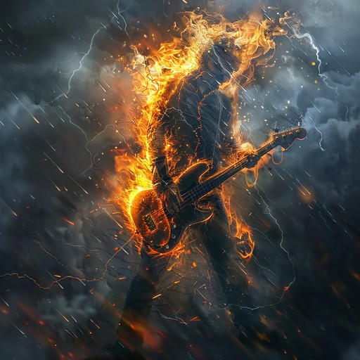 **a relentless storm of powerful electric guitar riffs and fast paced rhythms, designed to electrify the listener with a surge of energy and adrenaline. This track is a perfect fit for scenarios requiring a high level of intensity and excitement.**