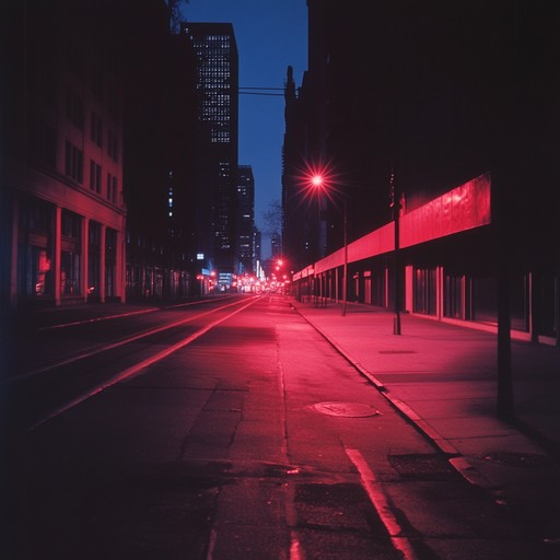 An eerie, atmospheric instrumental hip hop track that blends dark synths with heavy beats, creating a haunting urban soundscape reminiscent of deserted city streets at night.