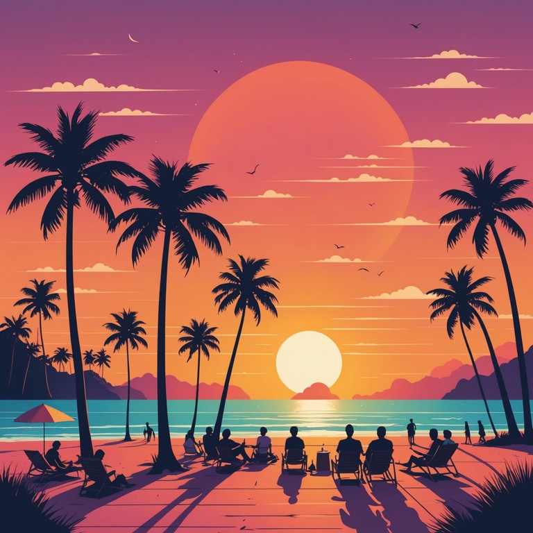 A captivating salsa tune that encapsulates the essence of a coastal fiesta as the sun dips below the horizon, highlighting the exhilarating interactions of trumpet melodies and percussive beats.