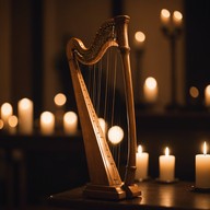 gentle harp evokes tranquil reflections