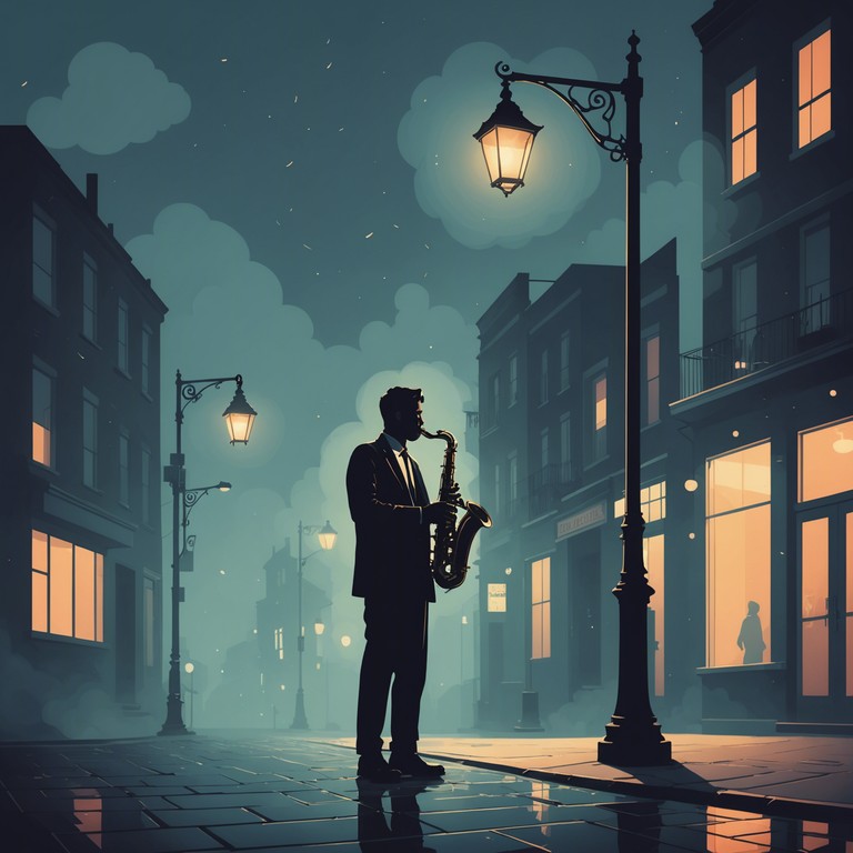 Mystic urban echoes resonates with the pulse of a secretive, nocturnal city, utilizing the emotional depth of jazz and the overarching theme of unspoken narratives whispering through the wind. It's the sound of contemplation amidst potential peril, layered with rich, dark saxophone notes.