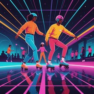 catchy synthesizer meets roller disco vibes