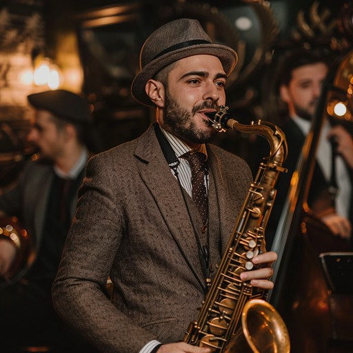 Reliving the golden age of swing music, this instrumental piece features dynamic saxophone solos and energetic brass sections, perfect for dance enthusiasts and jazz aficionados.