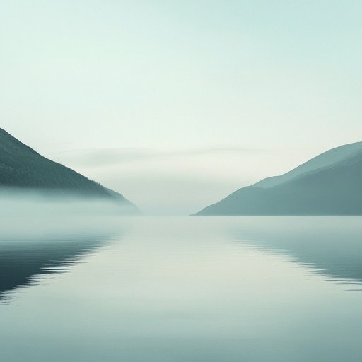 An instrumental track featuring gentle piano and soft strings, creating an atmosphere of serenity and calm, reminiscent of the tranquil moments just before sunrise over peaceful waters.