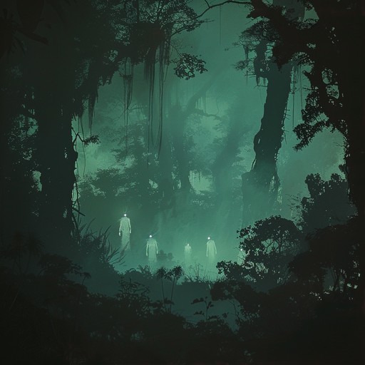 An unsettling journey through a haunted jungle with pulsating beats, atmospheric synths, and eerie soundscapes. The constant, relentless rhythm creates an intense, adrenaline fueled experience.