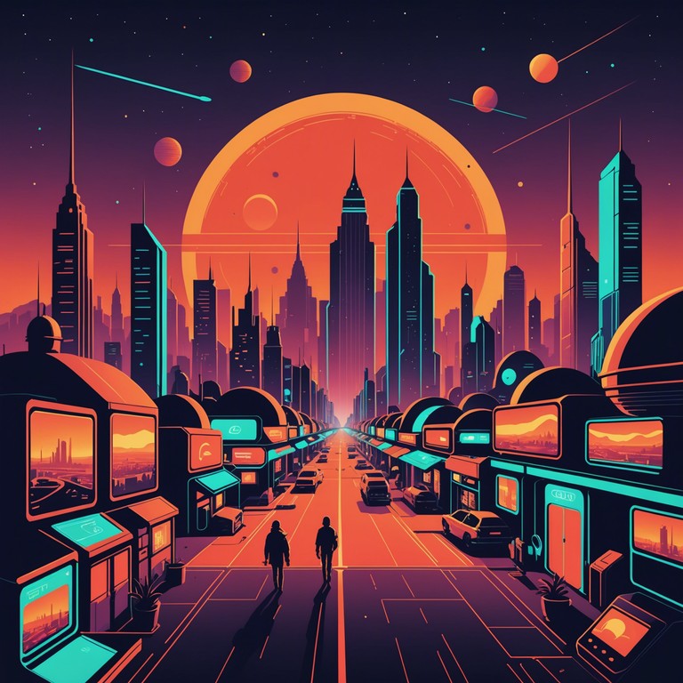 Imagine a cinematic journey set on a martian landscape, where funky beats intertwine with the enigmatic aura of extraterrestrial mysteries. The music captures the thrilling escapades of space bandits, blending groovy rhythms with cinematic scope to create an audacious and engaging soundtrack.