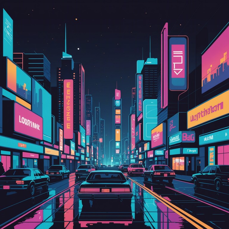 Imagine swirling lights meeting dissonant sounds in a crowded digital cascade, where hypnotic beats meet unpredictable synth patterns in a vivid explosion of sound. The result is a piece that feels like navigating through a bustling neon lit arcade at midnight, where every blink and beep is part of a greater chaotic symphony.