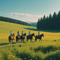 uplifting guitar, lively countryside tunes.