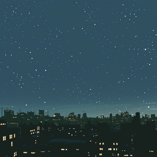 Imagine wandering through a modern city under a starry night sky, where the lights blend with atmospheric echoes, creating a sense of surreal immersion. The track unfolds with shimmering synths, subtle beat patterns, and gentle guitar plucks, evoking the serene yet vibrant energy of an ethereal urban landscape.