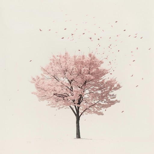 An instrumental jpop track featuring delicate melodies and lush harmonies, evoking the serene and tender atmosphere of cherry blossom season. Light piano combined with gentle strings creates a wistful, nostalgic soundscape perfect for romantic introspection.