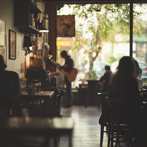 Imagine a gentle acoustic guitar playing in a light filled café as patrons quietly read and sip their coffee. This music provides a tranquil backdrop, fostering a space for relaxation and gentle awakening.