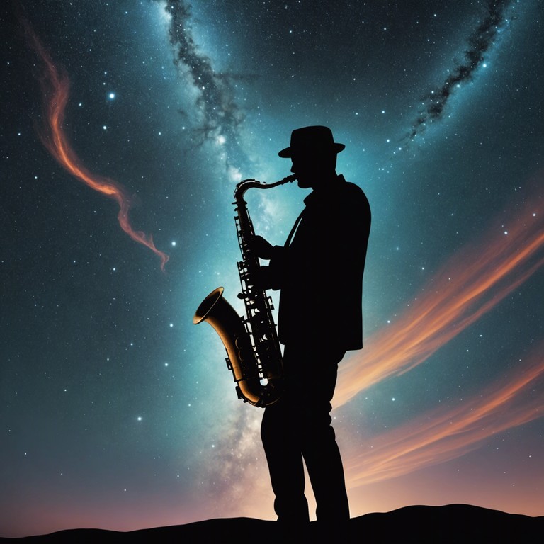 This track takes you on a breezy blues ride through space, elevated by an engaging sax performance and backed by a backdrop of twinkling cosmic sounds, creating a lively yet easy going space exploration theme.