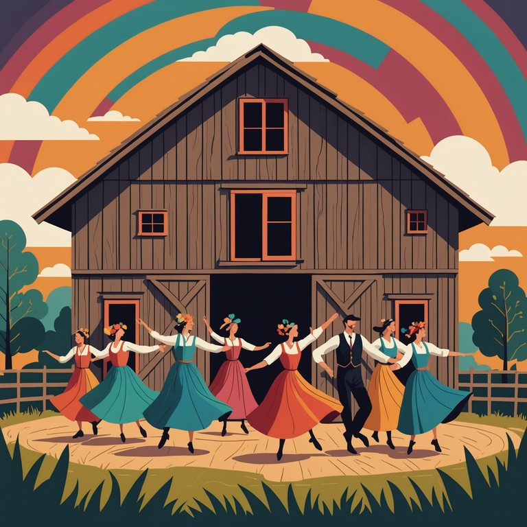 A spirited and unpredictable instrumental track that infuses traditional folk melodies with chaotic, unexpected twists. Using dynamic tempo changes and irregular rhythms, it captures the essence of a stormy, energetic dance, evoking images of a frenzy of dancers in a rustic setting.