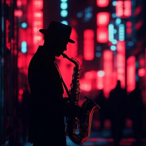 An innovative instrumental track that captures the essence of the modern city at night, blending pulsating electronic rhythms with the soulful sounds of a saxophone, creating a captivating urban atmosphere.