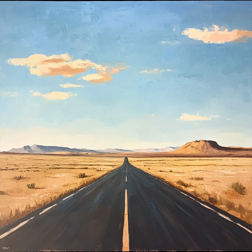 A triumphant electric guitar leads a euphoric, high energy blues rock instrumental that evokes the feeling of driving through endless desert highways at sunset, capturing the wild, untamed spirit of the road and the overwhelming sense of freedom it brings.