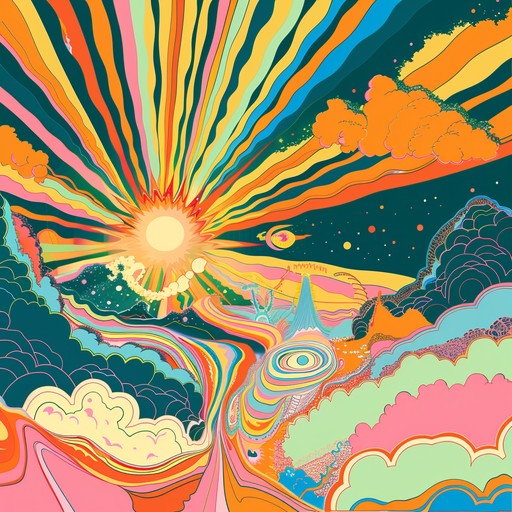 Immerse yourself in a vibrant, carefree psychedelic journey, where swirling guitar riffs and whimsical melodies paint a kaleidoscope of soundscapes, evoking feelings of bliss and euphoria. Let the sun soaked rhythms carry you through a daydream filled with color and light, a nostalgic nod to the 60s counterculture, reimagined with modern sensibilities.