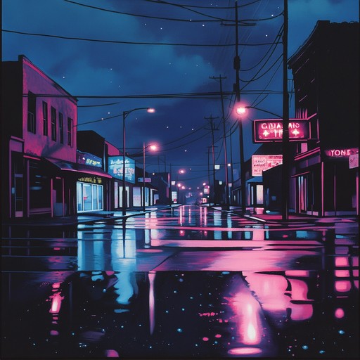 An instrumental synthwave piece featuring soft synth melodies and ambient textures, transporting the listener to quiet neon lit city streets under the stars, evoking feelings of nostalgia and peace.