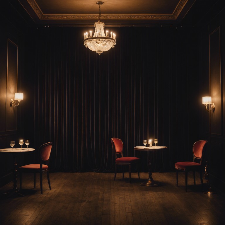 This piece invites listeners into a hauntingly beautiful musical performance characterized by dark, dreamy atmospheres reminiscent of an old parisian theater illuminated by flickering candlelight. The melody, primarily carried by an accordion, floats over a gentle, yet somber undertone that perfectly captures the essence of a mystical cabaret from a timeworn dream.