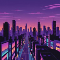 soft beats under twilight cityscapes, reflective and smooth