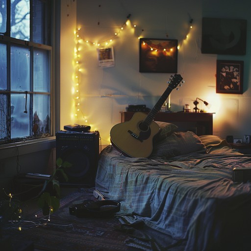 A tender composition capturing the quiet loneliness of nights spent in reflective solitude, with gentle instrumental melodies that evoke deep emotions and create a sense of intimacy, perfect for a reflective evening alone