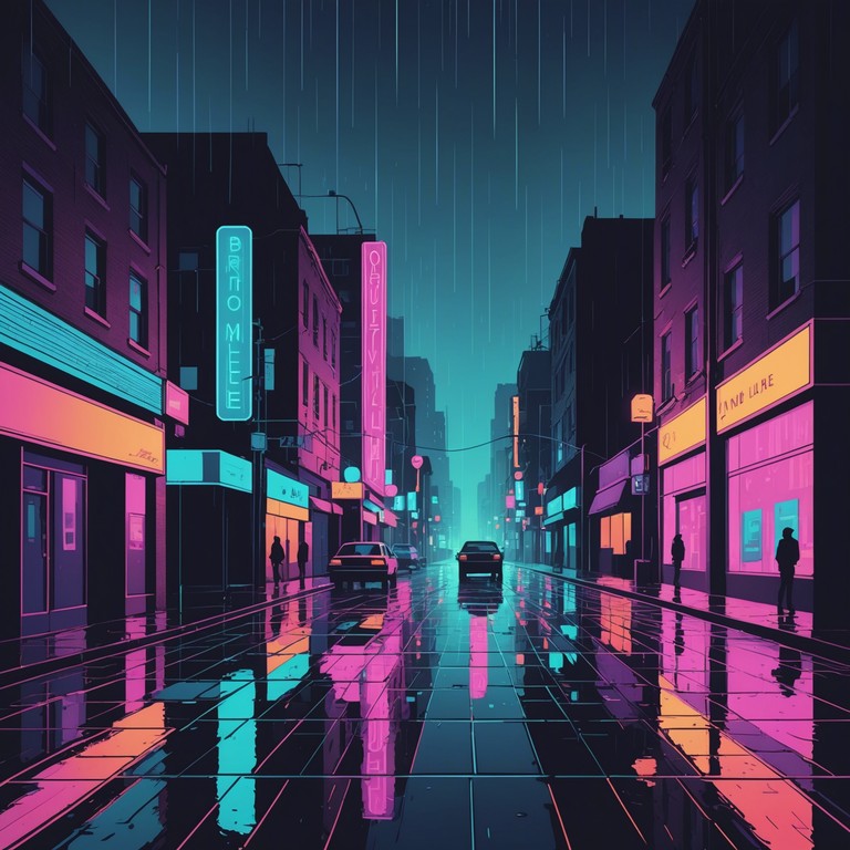 This track encapsulates the essence of a neon lit urban dystopia where shadows whisper tales of the cybernetic underworld. The music melds synthetic beats with textured atmospheres, creating a vibrant soundscape that echoes through the alleys of a cyberpunk city at midnight.