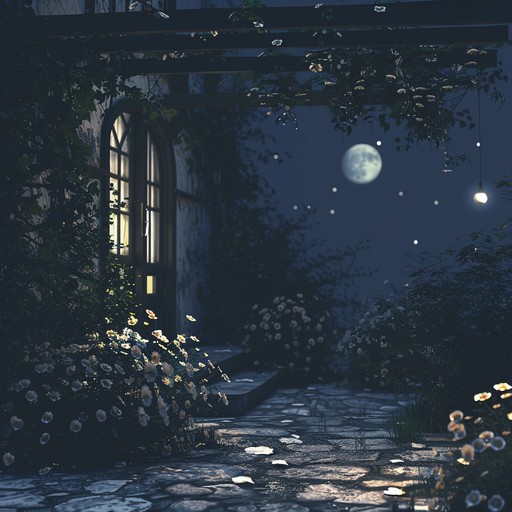 A gentle and calming instrumental piece evoking the serene atmosphere of a moonlit garden at night. The delicate waltz rhythm combined with softly played melodies creates a sense of peacefulness and introspection, perfect for winding down or reflecting.