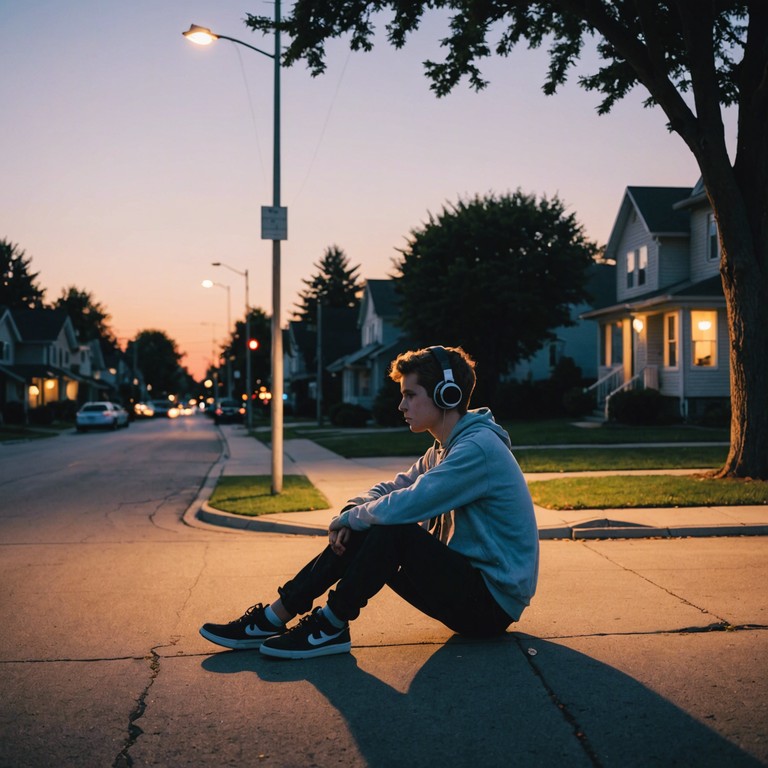 The track utilizes a melodic blend of guitar riffs set against a backdrop of suburban life, capturing the essence of young emotional struggles and introspections. Rich with emotional depth, it leverages minimalist arrangements to accentuate the feelings and stories of a youth spent in the shadows of everyday residential life.