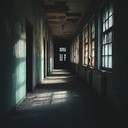 melancholic melodies echo through deserted, shadow filled corridors