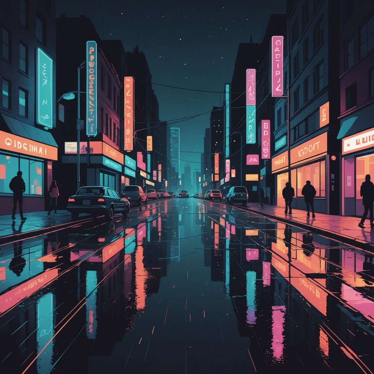 This track encapsulates the essence of a nighttime urban landscape, combining ambient soundscapes with rhythmic elements to evoke the bustling life of the city. Rich layers of synthesized sounds mingle with an upbeat tempo, creating an audio journey through city streets illuminated by neon lights. It captures the vibrancy and the constant movement of urban life, making it an immersive auditory experience.