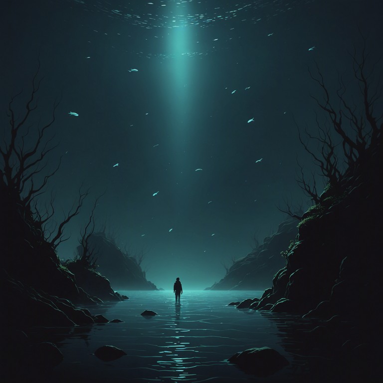 This composition transports the listener to an otherworldly underwater scene, characterized by its deep, ambient waves and ethereal soundscapes that create a sense of both tranquility and enigmatic wonder. Perfect for deep meditation or introspective moments, the song flutters like light penetrating deep waters, featuring reverberated electronic tones that mimic the ocean's timeless flow.