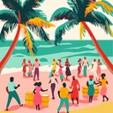 lively calypso tune evoking sunshine, dance, tropical joy