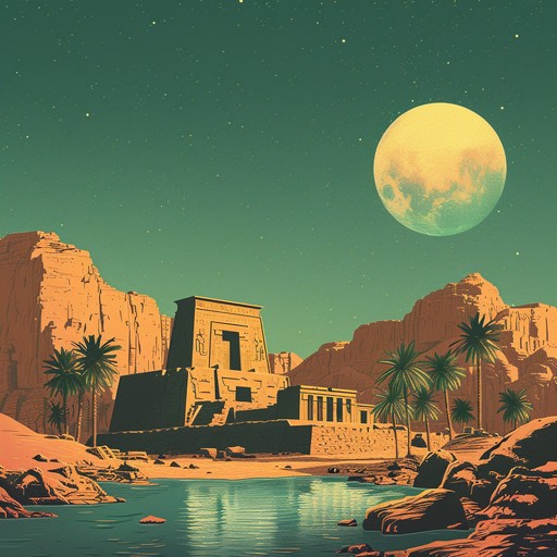 Dive into an ancient soundscape as lush, ethereal flutes capture the mystical aura of old egypt, blending with subtle percussive elements and a broad, enveloping atmosphere that transports listeners to the banks of the nile under a starlit sky.