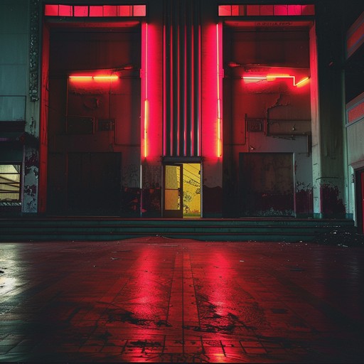 A surreal blend of dark cabaret and futuristic neon synths, creating a mesmerizing and eerie soundscape that transports you to an abandoned, neon lit theatre in a dystopian future.