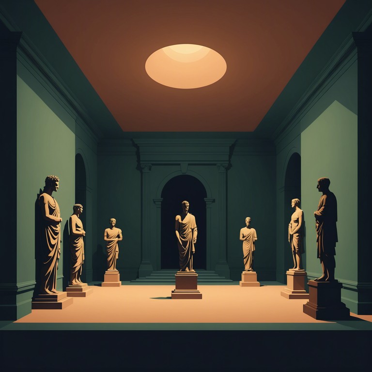 This track is designed to tap into the unseen energies surrounding an ancient art gallery, where whispers seem to blend with soft, eerie sounds. The music encapsulates the gentle touch of mystery that emanates from each artwork, inviting the listener to step closer into an immersive world of aesthetic wonder and intrigue.